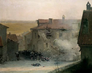 Un villaggio devastato dalla guerra